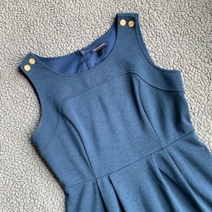 Banana Republic Sheath Dress Blue with Gold Detail